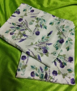 2 JCPenney Home Expressions Standard Purple/Green Floral Pillow Case 100% Cotton - Picture 1 of 5