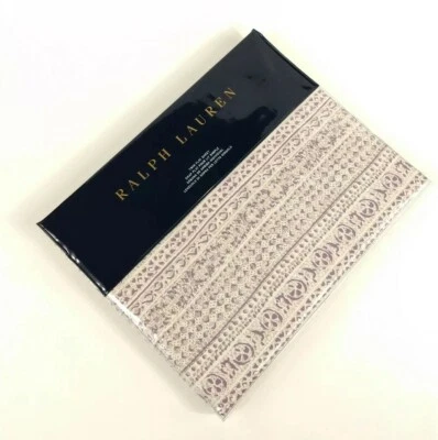 Ralph Lauren Twin Flat Sheet Purple Cream Hayden Alessandra 100% Cotton NWT $100 - Image 1 of 4