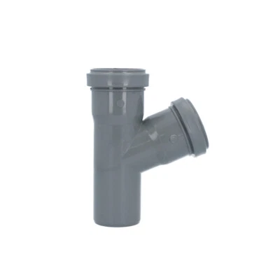 T-Stück Kunststoff HT-Rohr Installation Abwasser 50 mm Grau Abzweig NEU - Bild 1 von 3
