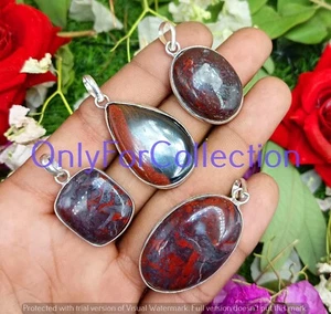 Kongo Jaspis Anhänger Großhandel 10 Stk 925 Sterling Silber vergoldet Schmuck - Bild 1 von 6