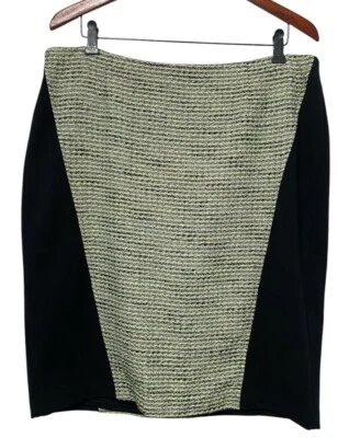 NWT Alfani Bright Lights Tweed Neon Pencil Skirt Womens 16 Career Colorblock - Image 1 of 4