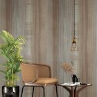 Tan Brown Lines Faux Sackcloth Fabric Textured Distressed Striped Wallpaper Roll