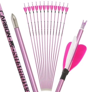 31" Pure Carbon Arrow SP400-1000 ID4.2mm Turkey Feather RecurveBow Shooting Hunt - Picture 1 of 23