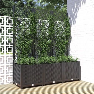 Vidaxl plantenbak met latwerk 120x40x136 cm polypropeen zwart - Imagen 1 de 3