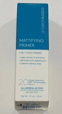 Brand New Sealed ColoreScience Mattifying Primer SPF 20 1 oz. SPF 20 Sunscreen - Image 1 of 4