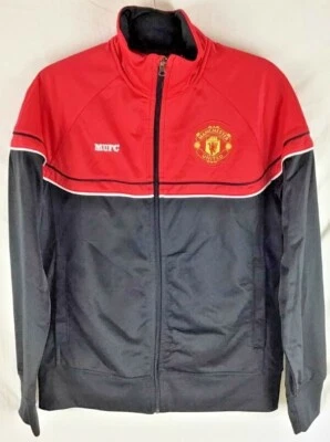 MUFC Manchester United Jacket Medium Black High Neck Long Sleeve Zip Men 6466 - Image 1 of 4