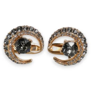 DOLCE & GABBANA Cufflink Brass Gold Black Crystal Luna Men's Accessories 620usd - Picture 1 of 5