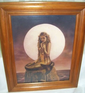 Framed Mermaid Print Vintage - Picture 1 of 3