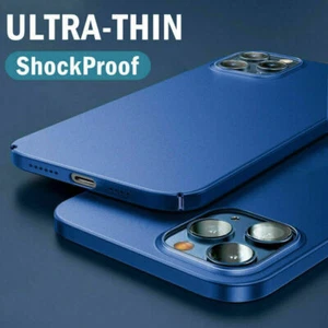 For iPhone 16 15 14 Pro Max 13 12 11 Slim Matte Hard Ultra-thin Phone Case Cover - Picture 1 of 23