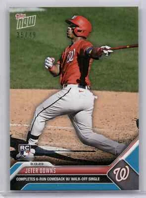🟦 JETER DOWNS Rookie Card BLUE Parallel 35/49 Nationals RC 2023 Topps Now #704 - Image 1 of 2