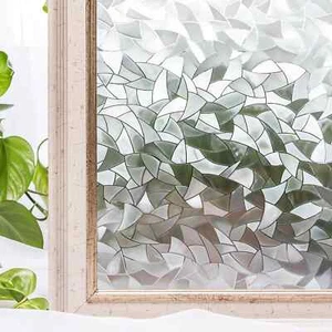 Premium 3D Reflective Decorative Etched Glass Frosted Vinyl Privacy Window Film - Picture 1 of 3
