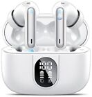Wireless Earbuds, 2024 Bluetooth Headphones 5.3 HiFi Stereo Earphones, White