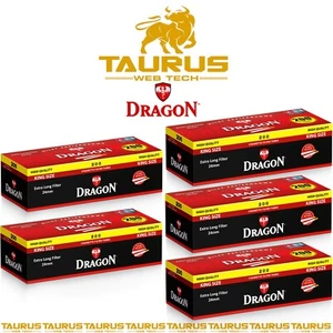 5000 x DRAGON EXTRA LONG 24MM K/S TUBES Tips Paper Smoking Cigarette Tobacco UK - Picture 1 of 2