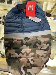 Reddy Size M For 16-18 in Dog Lightweight Reflective Puffer Vest Camouflage Navy - Picture 1 of 3