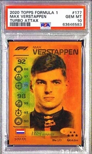 POP 10 PSA 10 RC Max Verstappen 2020 Topps F1 Turbo Attax Gold Holo Rare Rookie - Picture 1 of 3