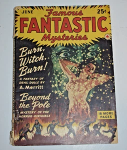 Vtg. June 1942 Famous Fantastic Mysteries Magazine - Burn Witch Burn Story - Imagen 1 de 4
