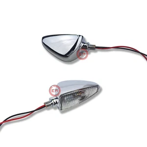 COPPIA INDICATORI LUCI FRECCE FAR MINIMAL CROMATE COMPLETE UNIVERSALI MOTO - Imagen 1 de 4