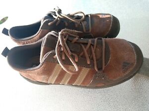 Boys Brown Leather Adidas Size 2.5