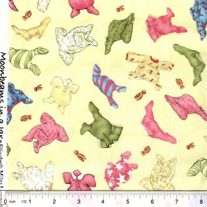 Linea e spille vestiti per bambina 100% cotone tessuto giallo da 1/4 iarda - Foto 1 di 2
