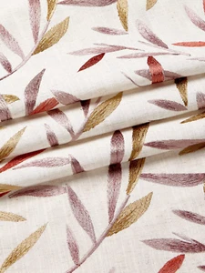 John Lewis Fabric Langley Leaf Rosehip 3.7m RRP £35m - Picture 1 of 7