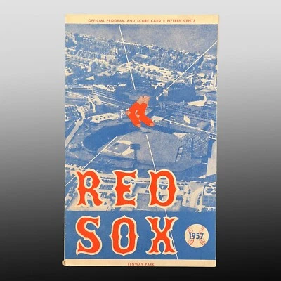 1957 BOSTON RED SOX VS NEW YORK YANKEES PROGRAM TED WILLIAMS VS MICKEY MANTLE - Image 1 of 4