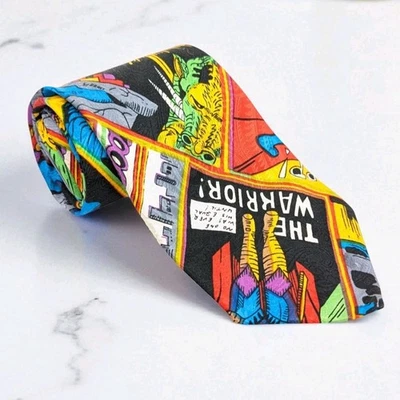 Corbata de seda de lujo vintage colore Italia animación ciencia ficción para hombre Foto 1 de 4