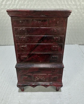 Ideal Dollhouse Bedroom Upright Dresser Bureau 4” Tall 1950s - Image 1 of 4