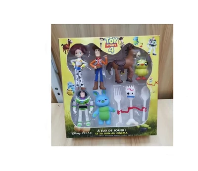 7 pz Toy Story 4 Action Figure Woody Jessie Buzz Lightyear Forky - Immagine 1 di 2