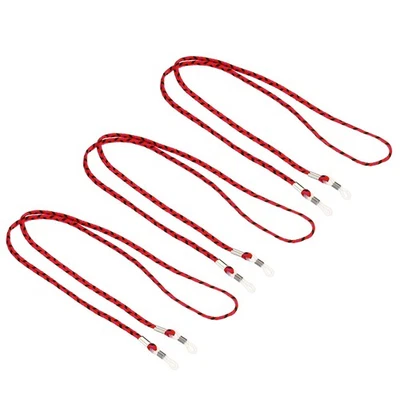 3pcs Eyeglass Strap Adjustable Eye Glasses Chain Woven Eyewear Retainer Red Foto 1 de 4