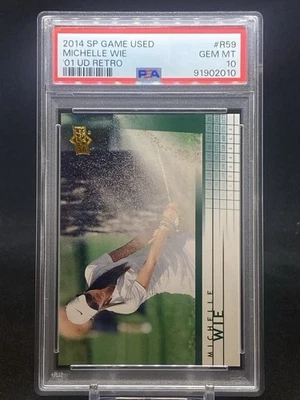 2013/2014 Upper Deck SP⛳️🔥Game Used Michelle Wie #R59 PSA 10 Gem Pop 5 - Image 1 of 2