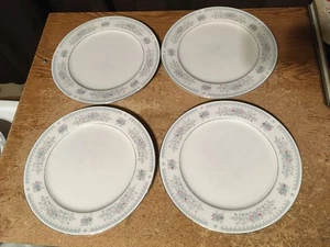 SET OF 4 CROWN FINE CHINA HARMONY  FLORAL PATTERN PLATE 10.5" / WRONGWAY052 - Picture 1 of 8