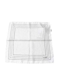 Dolce & Gabbana White Polka Dots Square Handkerchief Men's Scarf Authentic - Picture 1 of 5