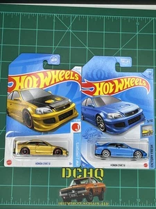 Hot Wheels ๐ฅ COPPIA ABBINATA ๐ฅ HONDA CIVIC SI - Blu e Oro - NON Super - Foto 1 di 6