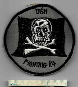 Vietnam War JOLLY ROGER Fighting 84th VF-84 Phantom Jet Skull & Crossbones Patch - Picture 1 of 2