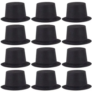 50 Pcs 2.55Inch Mini Black Top Hats Plastic Miniature Hats Mini Velvet Hats M... - Picture 1 of 6