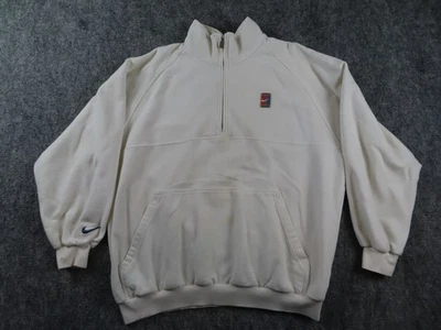 Moletom Vintage Nike Court Jacket Masculino XL Off White 1/4 Zíper Tênis Challanger - Imagem 1 de 4