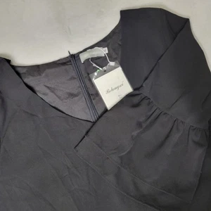 Belongsci Damen XL schwarzes Kleid Glockenarmärmel knielang NEU leicht - Bild 1 von 11