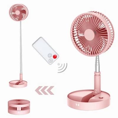 Ventilador de mesa e mesa, dobrável, ventilador de viagem, operado por bateria, altura ajustável - Imagem 1 de 3