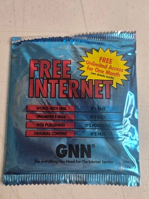 GNN 1995 Global Network Navigator FREE Internet Pouch Sealed Unopened Rare AOL - Image 1 of 2