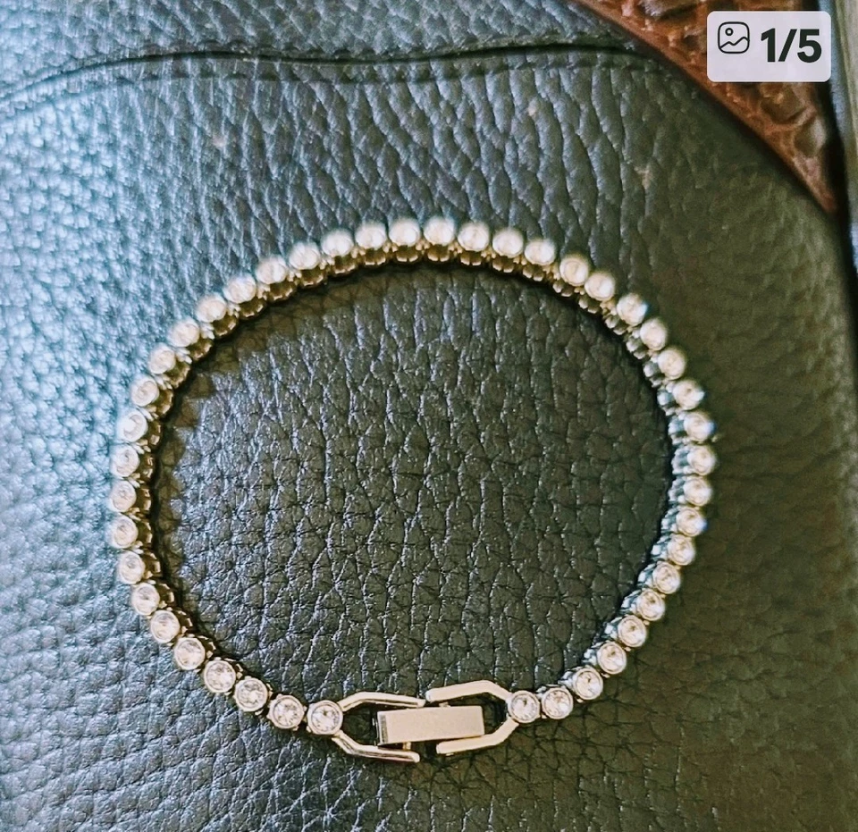 Pulsera Tenis Sworovski Cristal Redondo 7" Foto 1 de 4