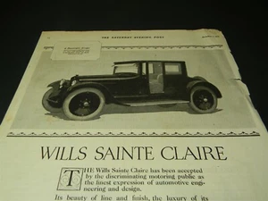 Vintage 1931 Wills Sainte Claire Motor Car Marysville Mich. Old Car Print Ad 5A1 - Bild 1 von 6