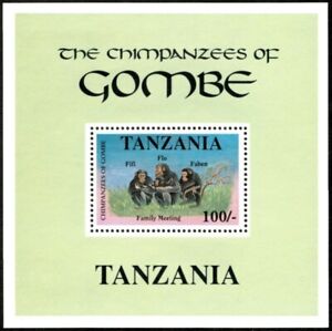 Tanzania 1992 - Chimpanzees of Gombe Park, Family - Souvenir Sheet - 877 - MNH