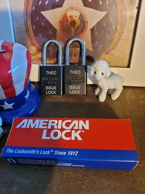 *LOT OF  2* Blk American Lock A1106 Series Padlocks KD With one 6pin Key each  - Image 1 of 4