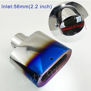 Car Rear Muffler Tail Exhaust Throat Endpipe Tip Cover For 55mm 2.2 Inch Caliber - Picture 1 of 10