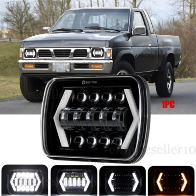 Faro LED Hi-Lo DRL Fit Nissan D21 Pickup 1986-1994 negro 7x6" intermitente Foto 1 de 4