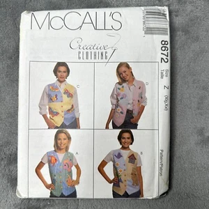 McCalls 8672 Vest Pattern Plus Size 20-26 Appliqué Garden Fish Cat 90s UNCUT - Picture 1 of 6