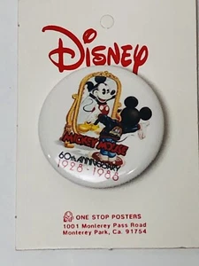 Disney 1928 - 1988 Mickey Mouse 60th Anniversary 2 1/4" Pinback Button - Picture 1 of 6