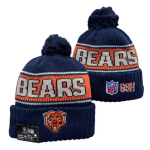 Neu NFL Winter Strickmütze Wolle Baumwolle Chicago Bears New Era Bommelmütze Beanie - Bild 1 von 5