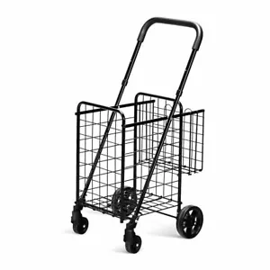 Carro de compras plegable Dolly Cesta carretilla utilitaria rodante mango ajustable nuevo - Imagen 1 de 10