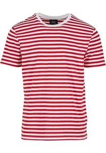 BRANDIT Maglietta T-shirt uomo a righe girocollo in cotone Red/White - Picture 1 of 6